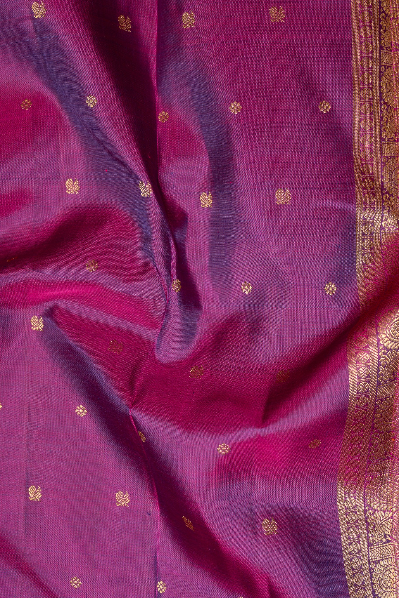 Indigo Purple Pure Zari Kanjivaram Silk Saree - Clio Silks
