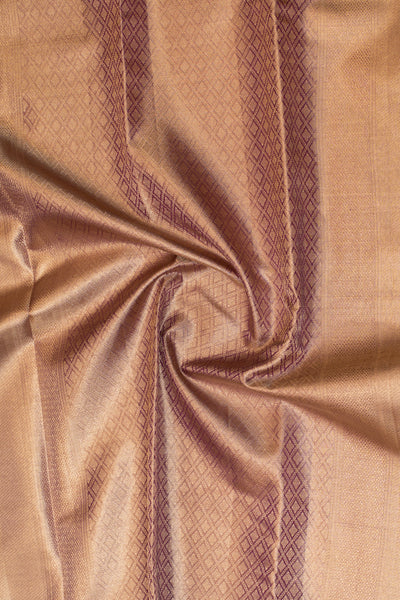 Lilac magenta tissue brocade pure kanjivaram silk saree