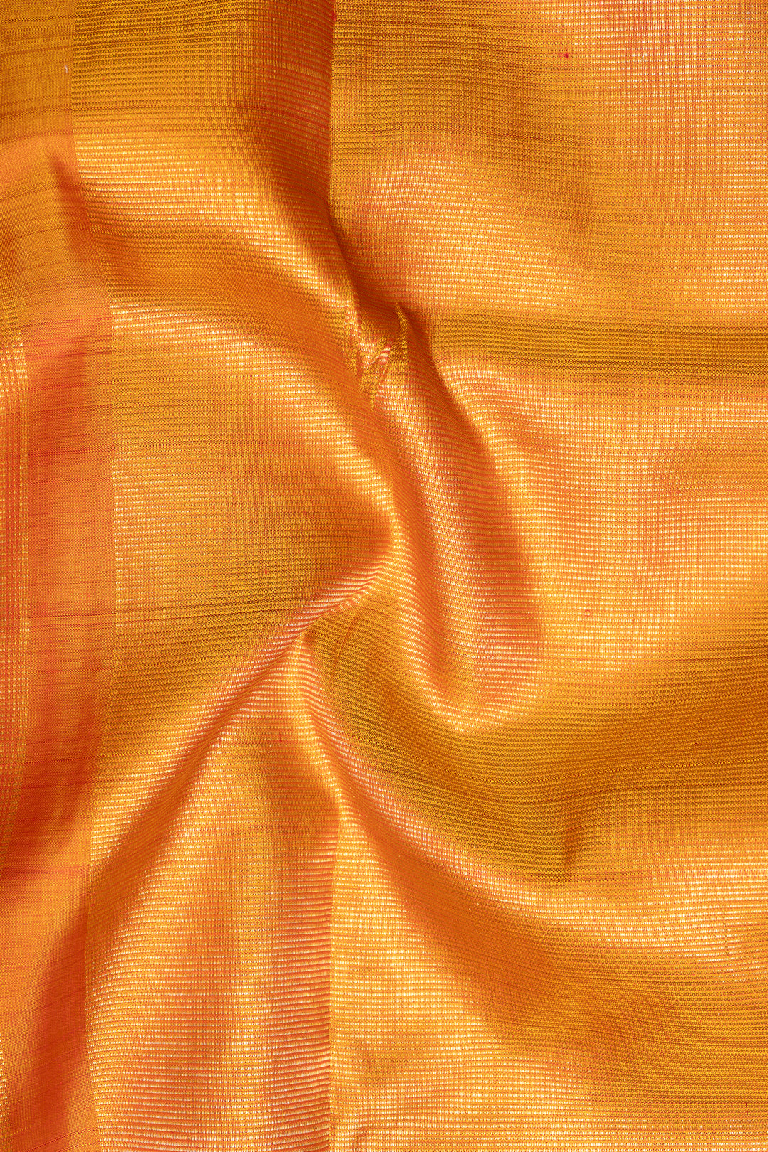Rust Orange Neli Stripes Pure Zari Kanchipuram Silk Saree - Clio Silks