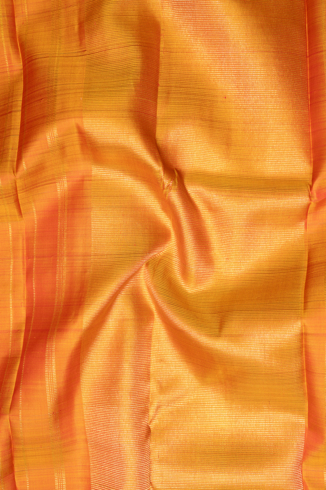 Rust Orange Neli Stripes Pure Zari Kanchipuram Silk Saree - Clio Silks