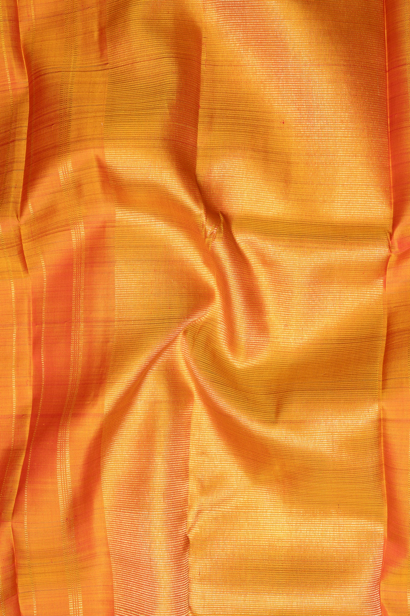Rust Orange Neli Stripes Pure Zari Kanchipuram Silk Saree - Clio Silks