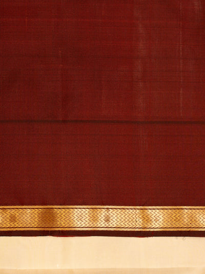 Cream Butties and Maroon Soft Silk Saree | Clio Silks