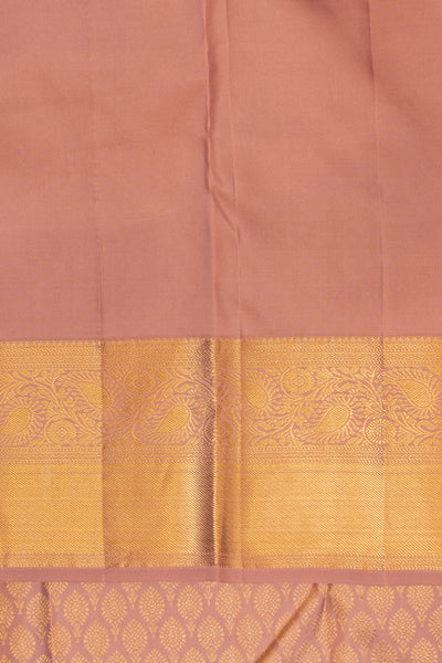 Pastel pink brocade pure Kanchipuram silk saree