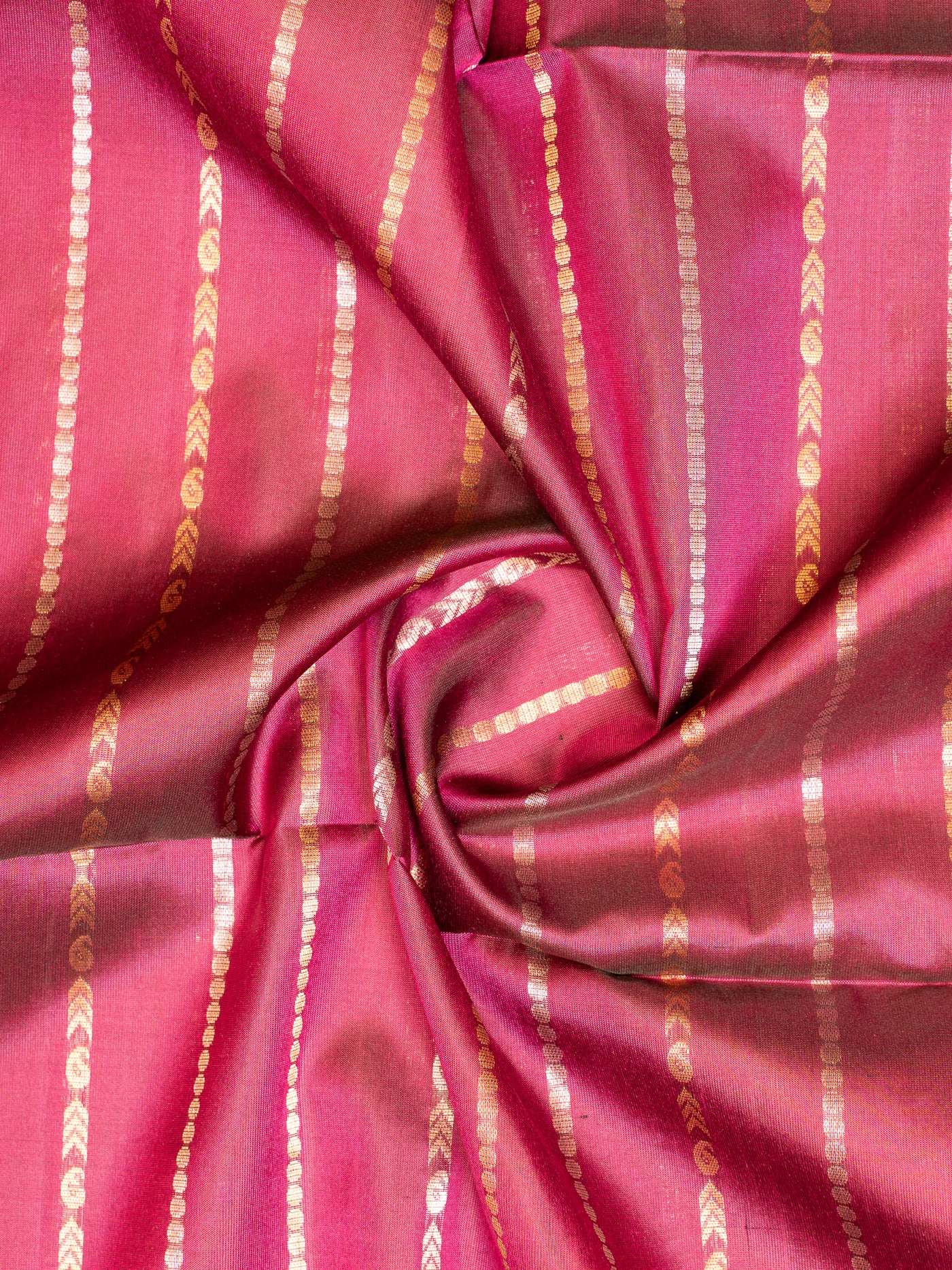 Jamun Silver and Copper Stripes Soft Silk Saree | Clio Silks