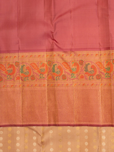 Dusty pink lakshadeepam Paithani pure zari kanjivaram silk saree