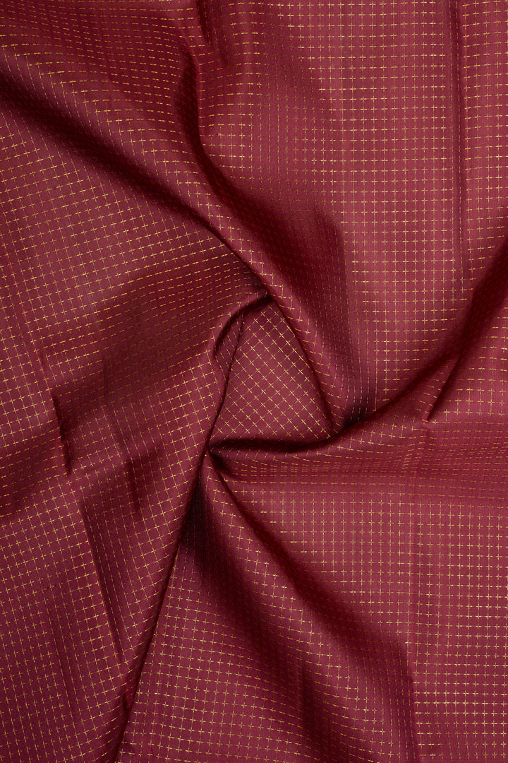 Maroon and red plus butta pure kanchipuram silk saree