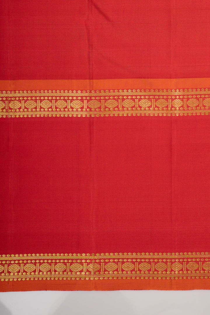 Maroon and red plus butta pure kanchipuram silk saree