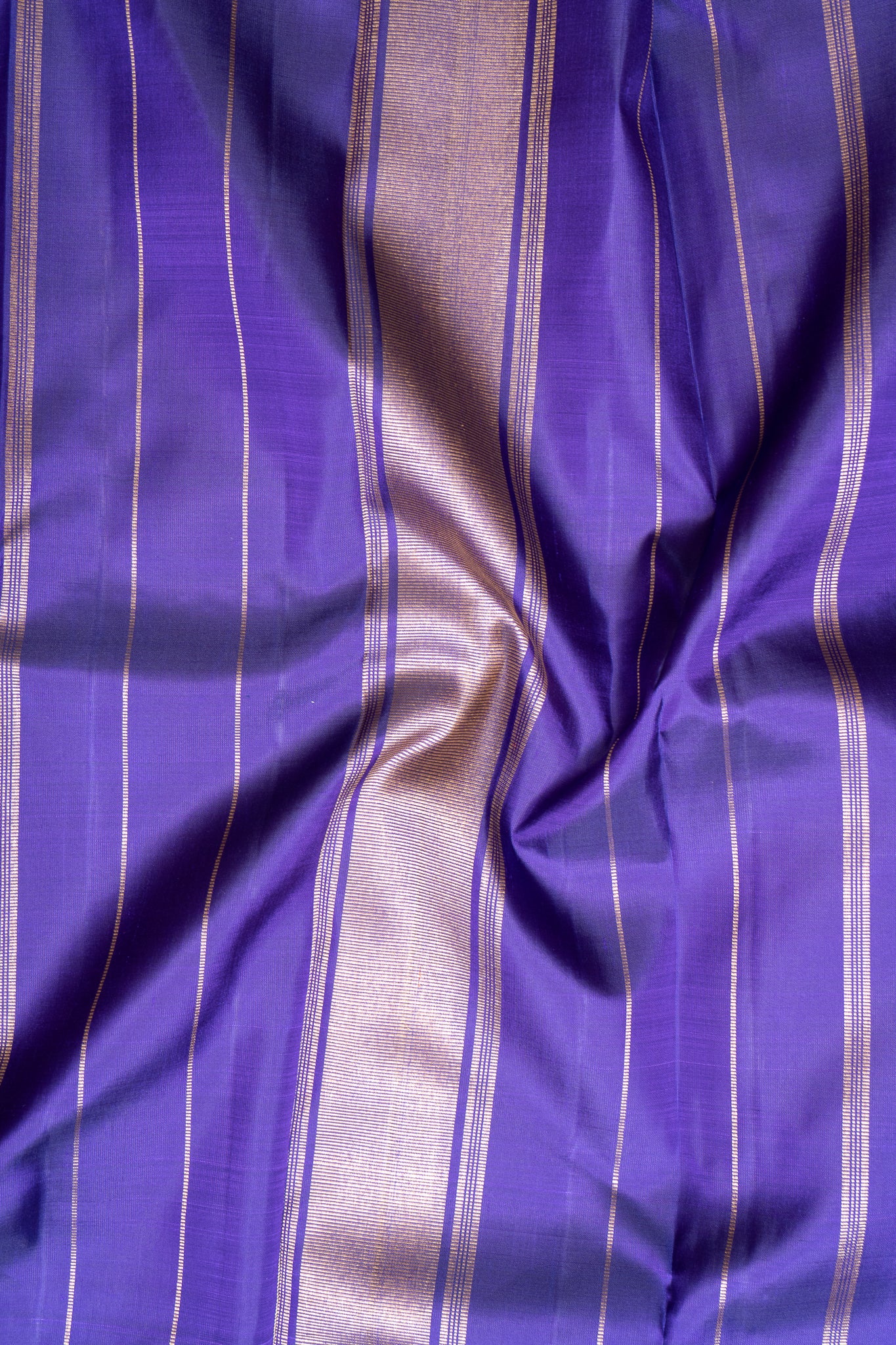 Aubergine Purple Pure Zari Traditional Kanchipuram Silk Saree - Clio Silks