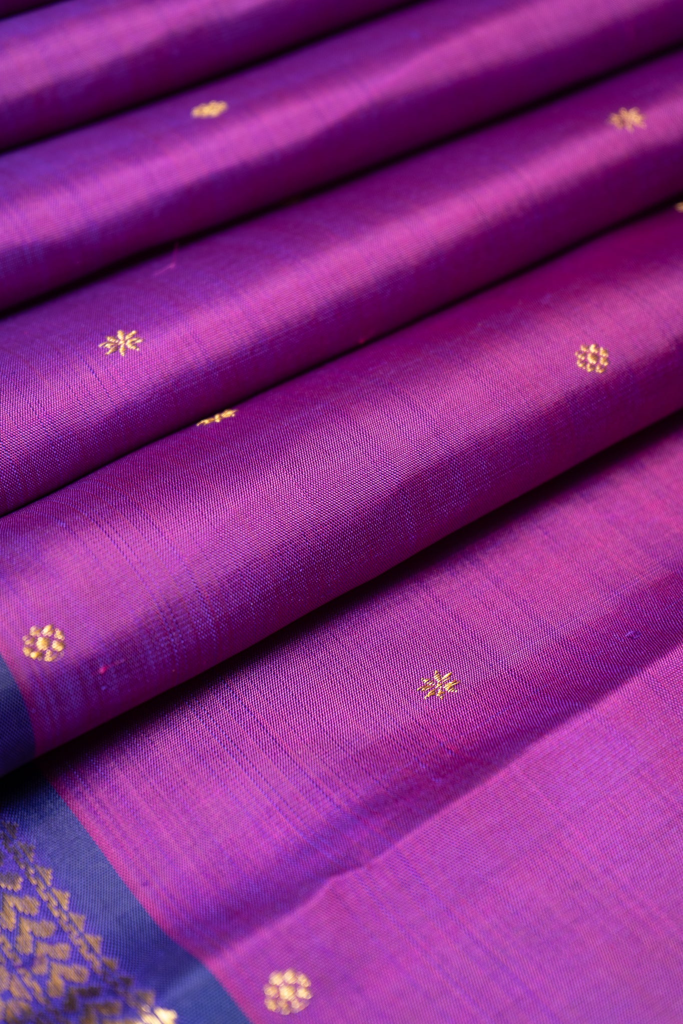 Aubergine Purple Pure Zari Traditional Kanchipuram Silk Saree - Clio Silks