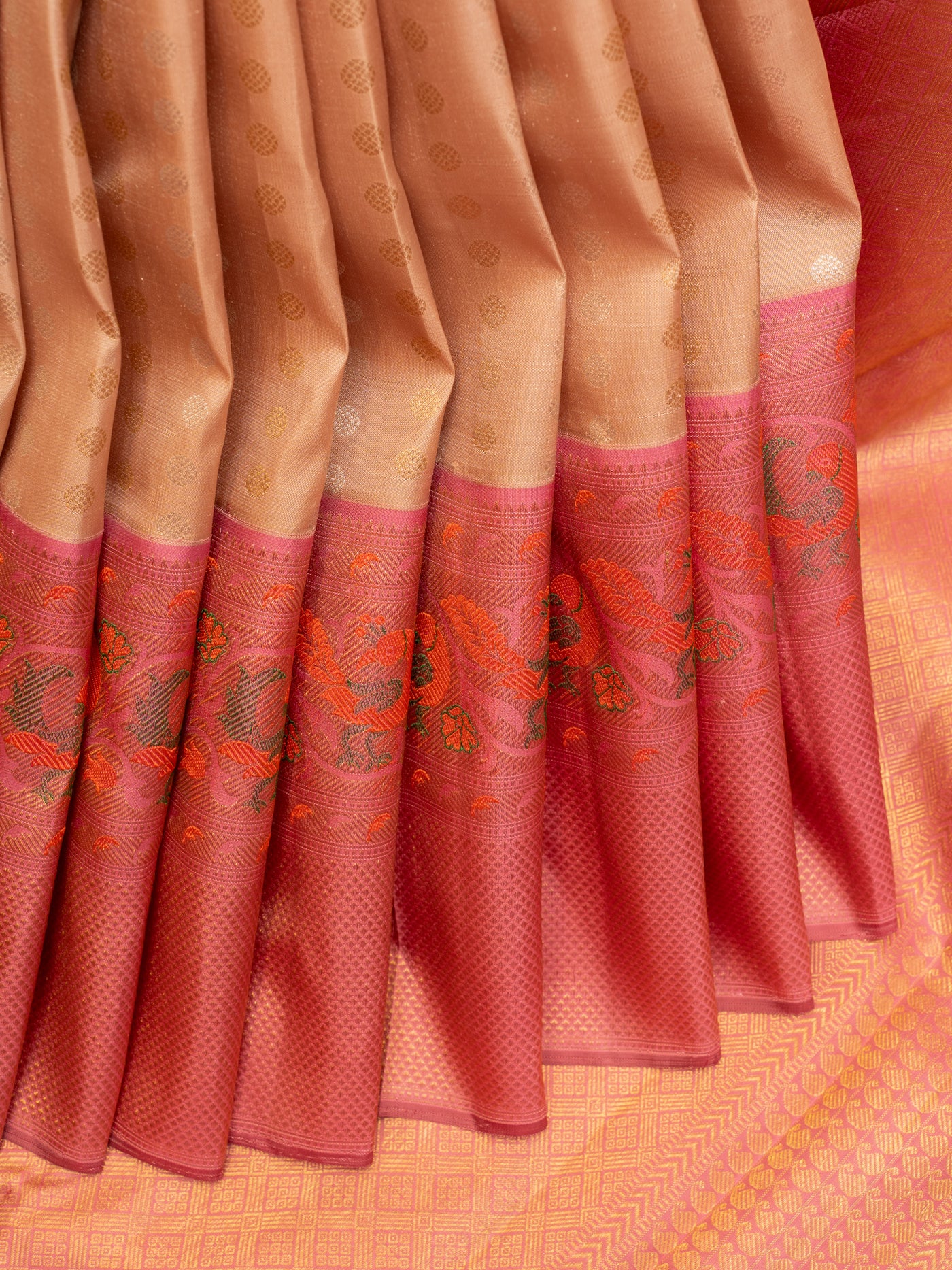 Dusty pink lakshadeepam Paithani pure zari kanjivaram silk saree