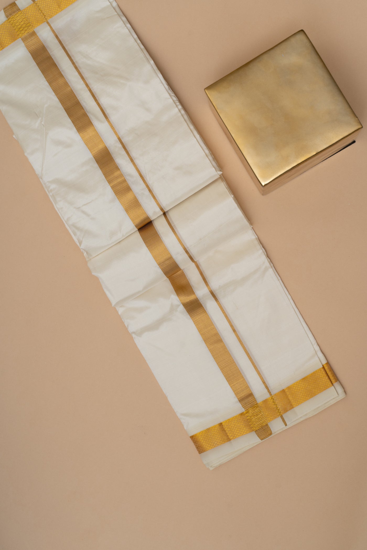 Off White Pure Silk Men's Dhoti