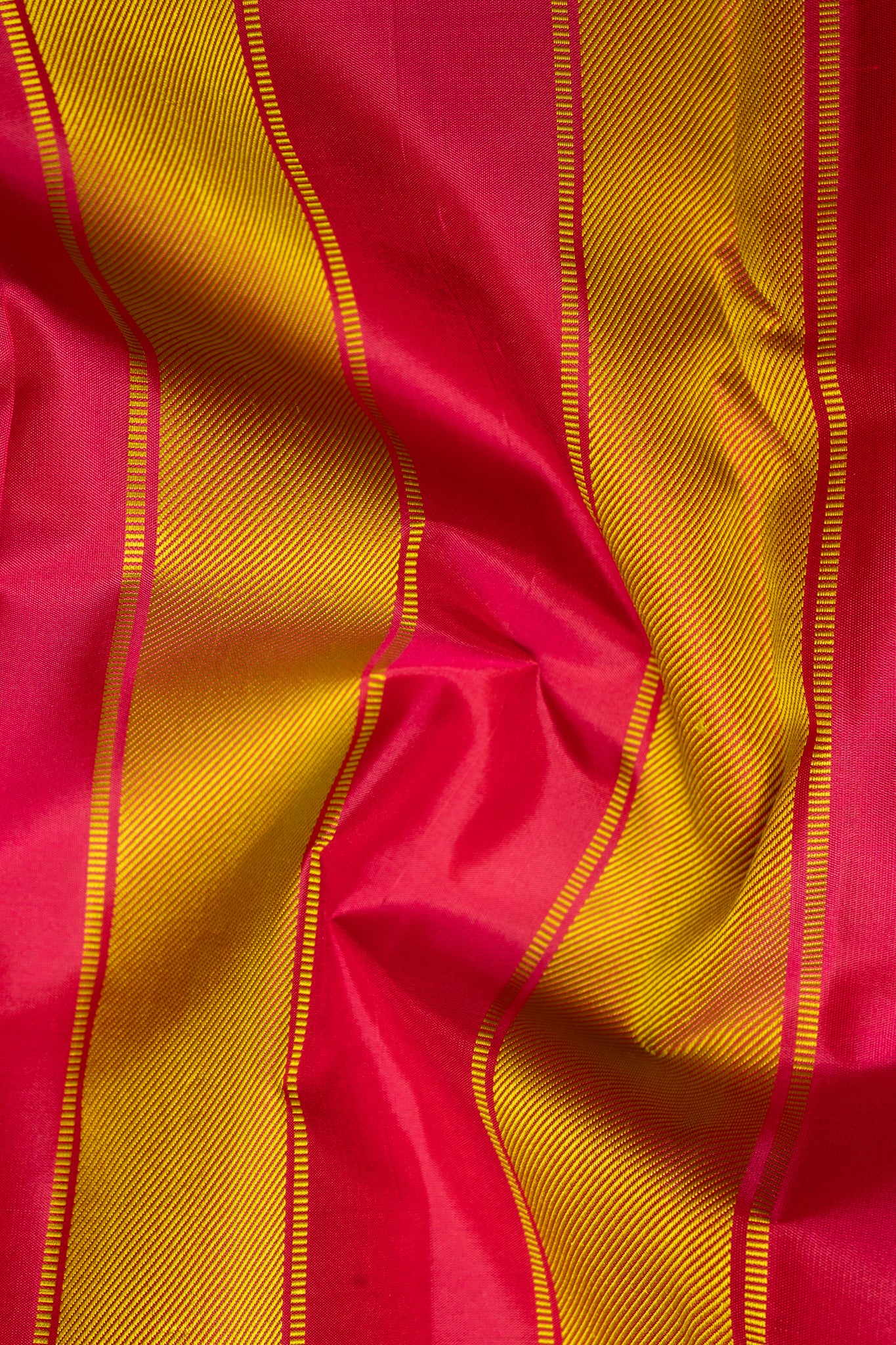 Almond Cream Stripes Korvai Pure Kanchipuram Silk Saree Without Zari - Clio Silks