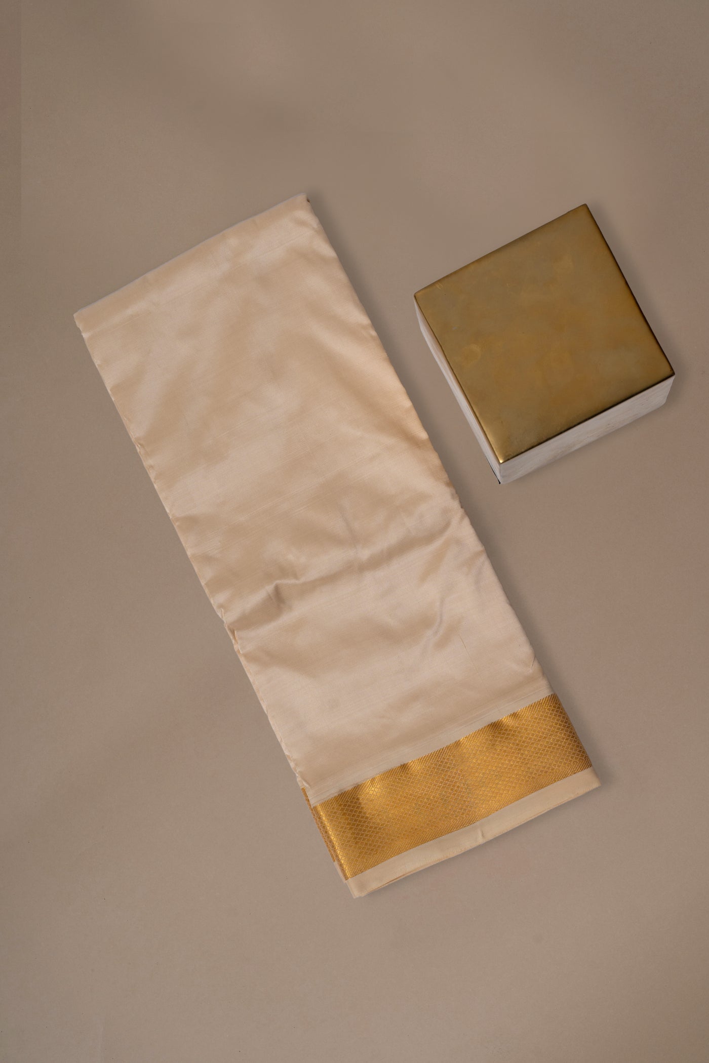 Elegant Gold Pure Silk Dhoti for Men