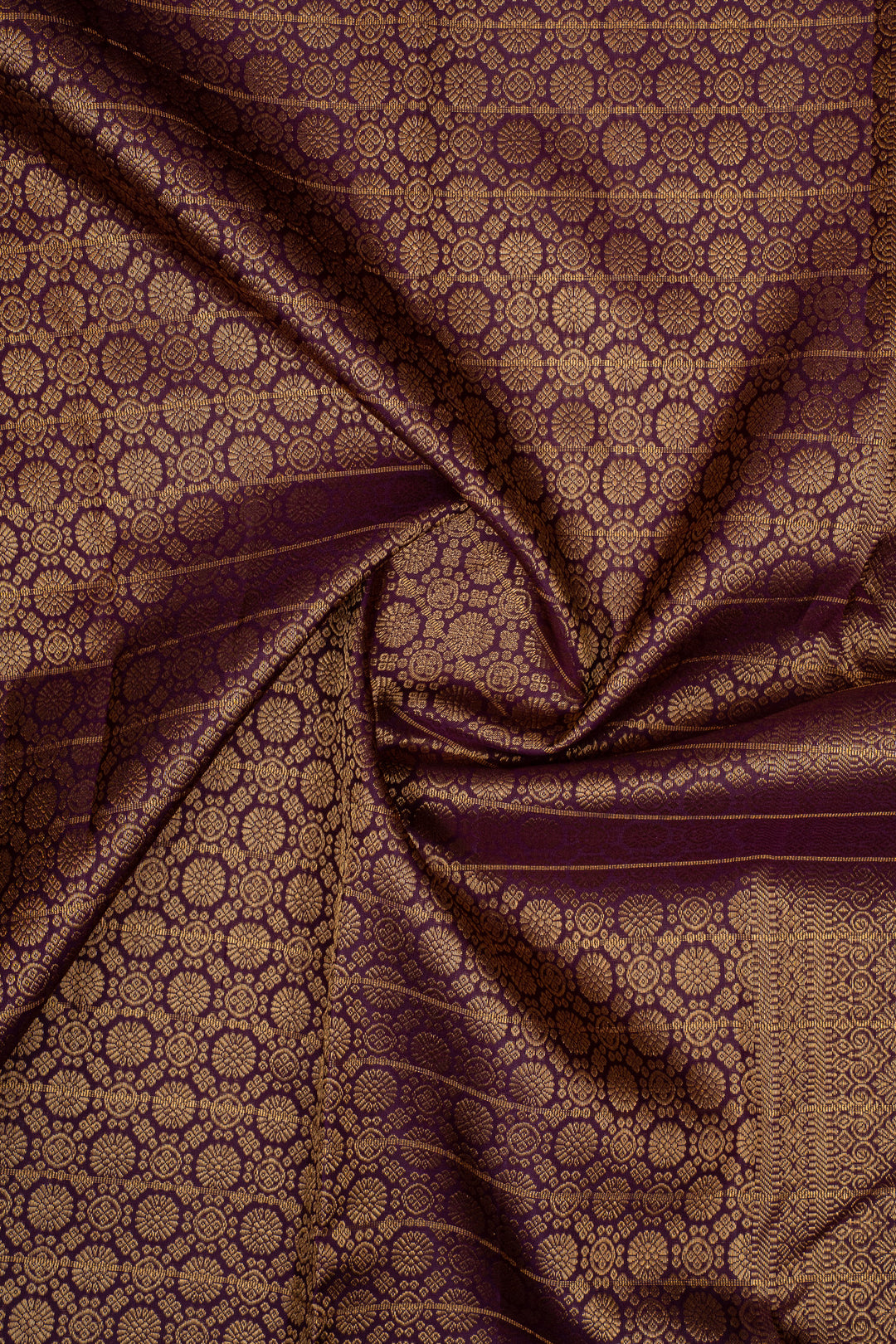 Purple Zari Checks Pure Kanchipuram Silk Saree