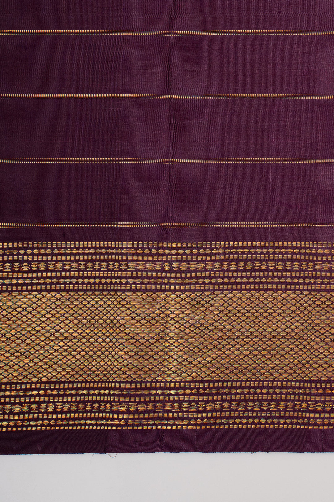 Purple Zari Checks Pure Kanchipuram Silk Saree