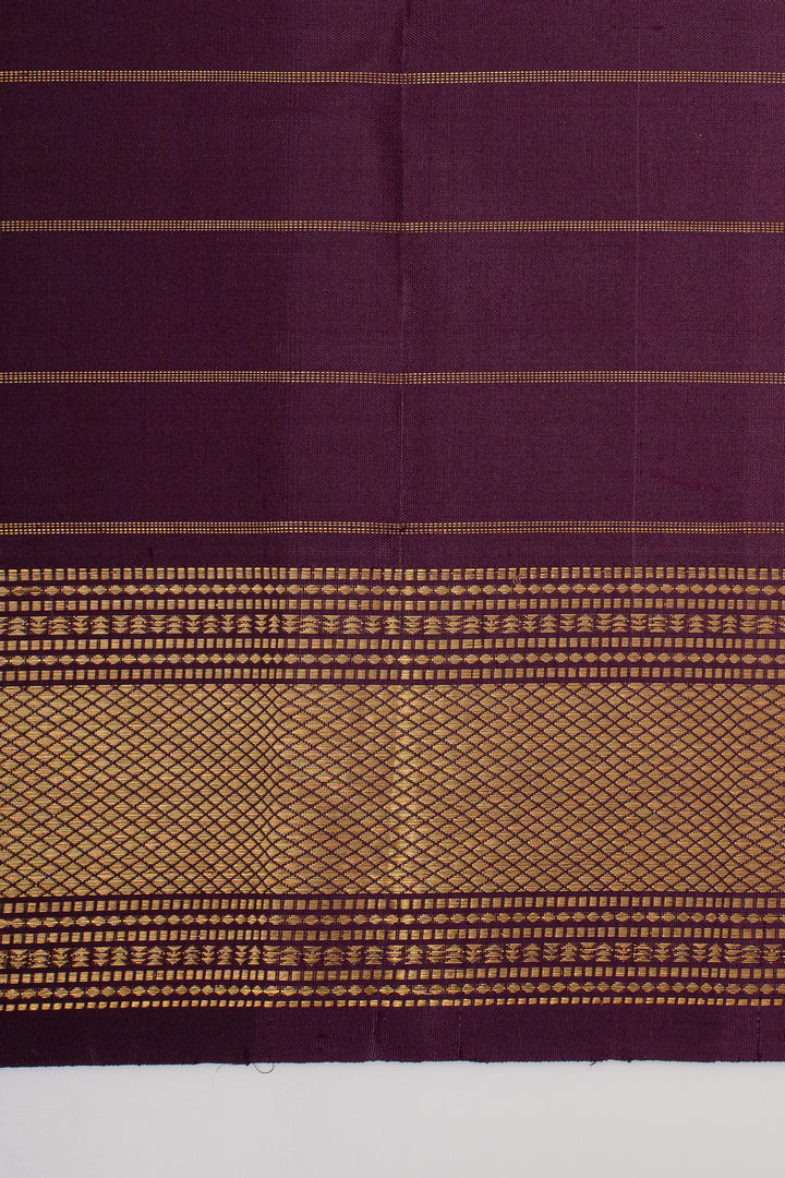 Purple Zari Checks Pure Kanchipuram Silk Saree