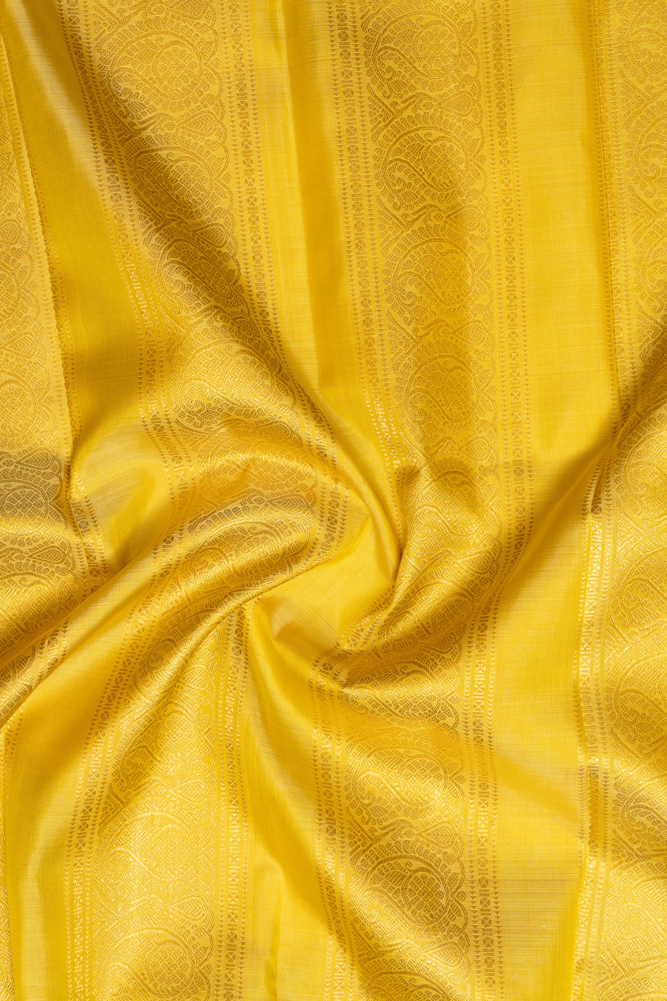 Violet and Yellow Rettai Pettu Pure Zari Kanchipuram Silk Saree - Clio Silks