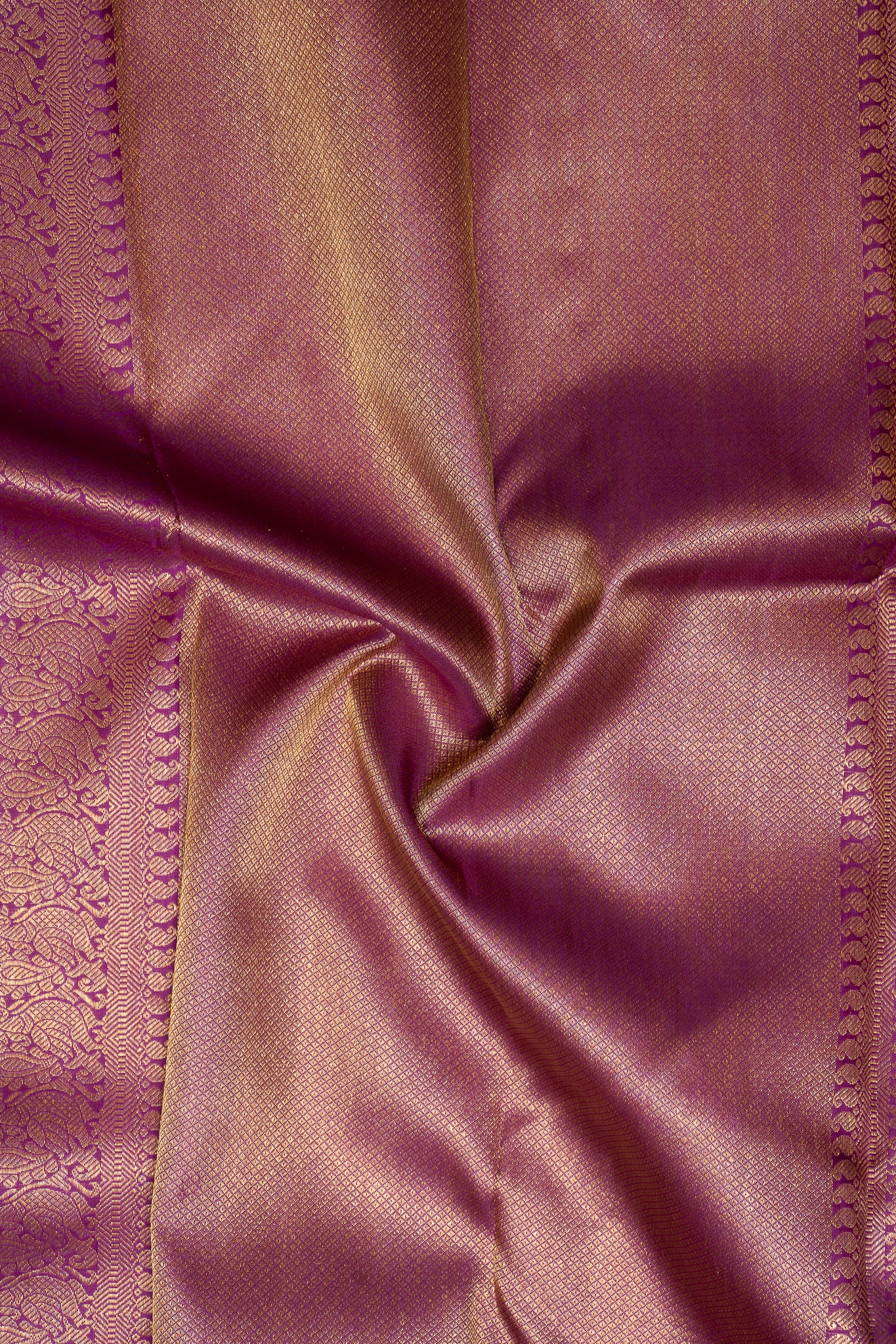 Lilac Purple Rettai Pettu Pure Kanchipuram Silk Saree - Clio Silks