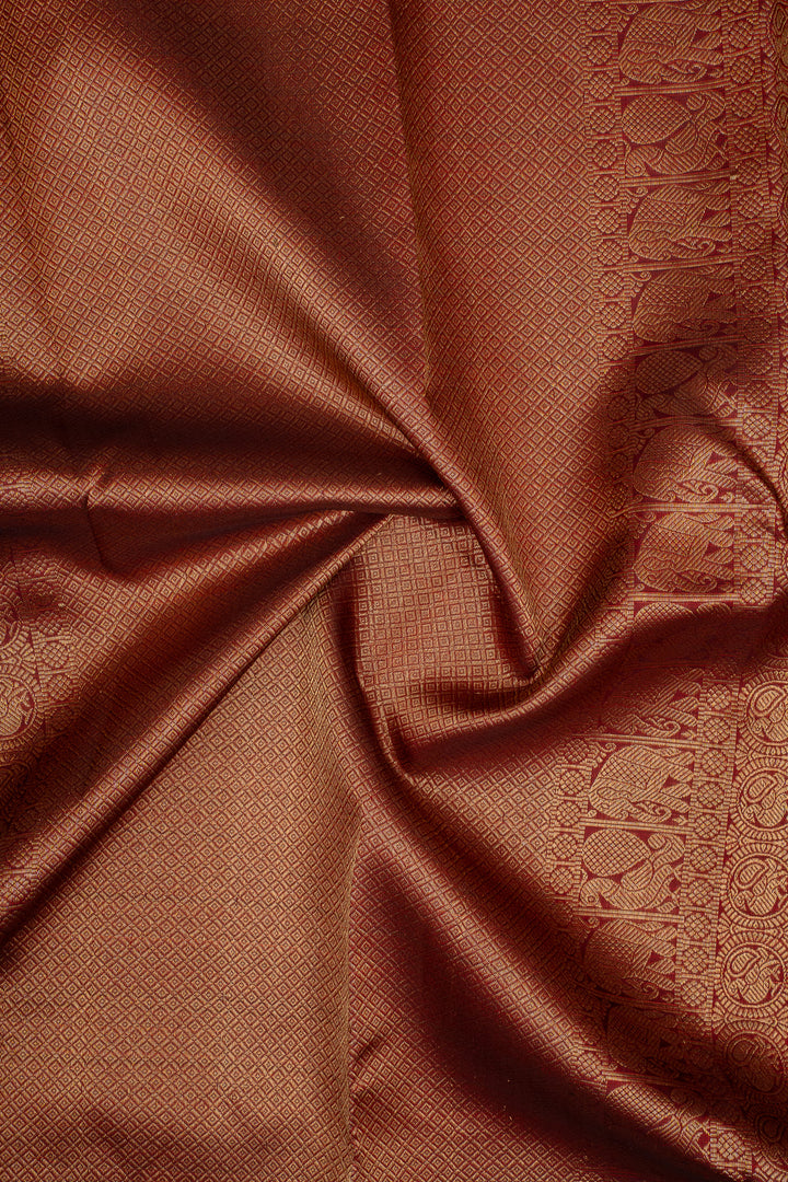Brown Traditional Pure Kanchipuram Silk Saree