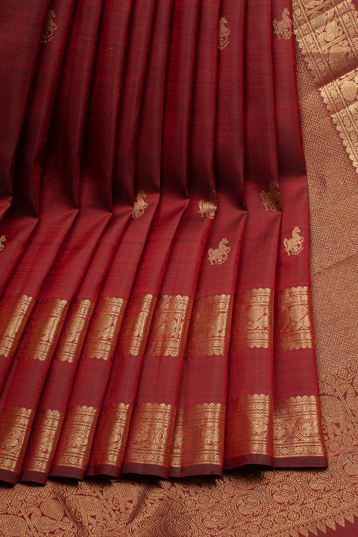 Brown Traditional Pure Kanchipuram Silk Saree