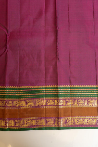 Emerald green traditional pure Kanjivaram silk saree