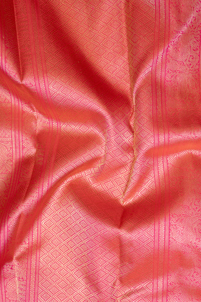 Pink Pure Zari Kanchipuram Silk Saree - Clio Silks