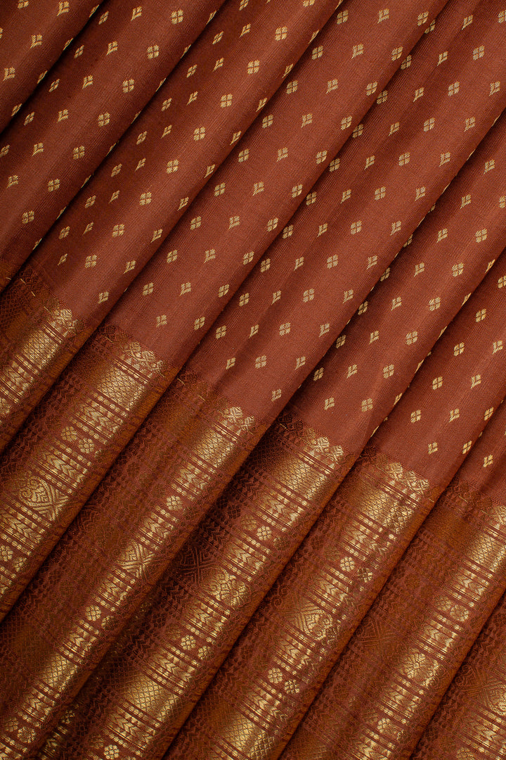 Brown Traditional Pure Kanchipuram Silk Saree