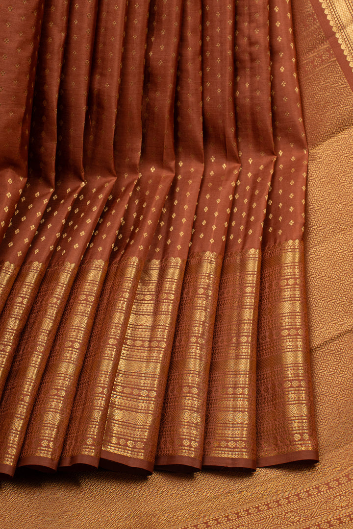 Brown Traditional Pure Kanchipuram Silk Saree