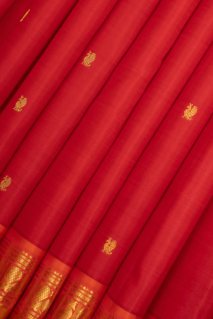 Red Traditional Pure Kanchipuram Silk Saree