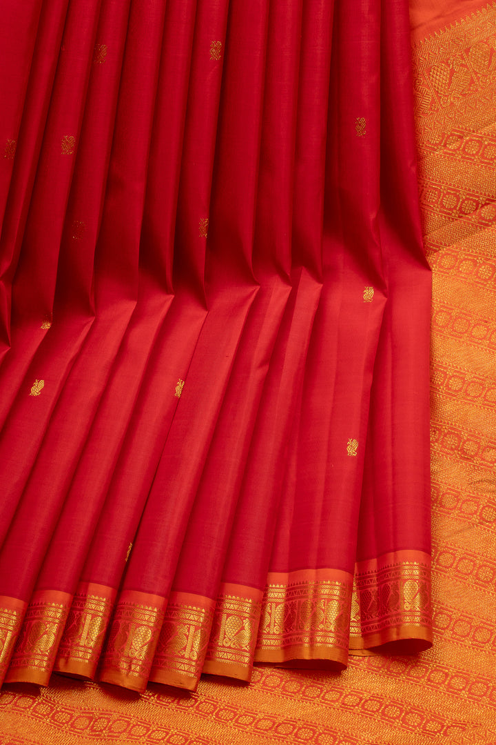 Red Traditional Pure Kanchipuram Silk Saree