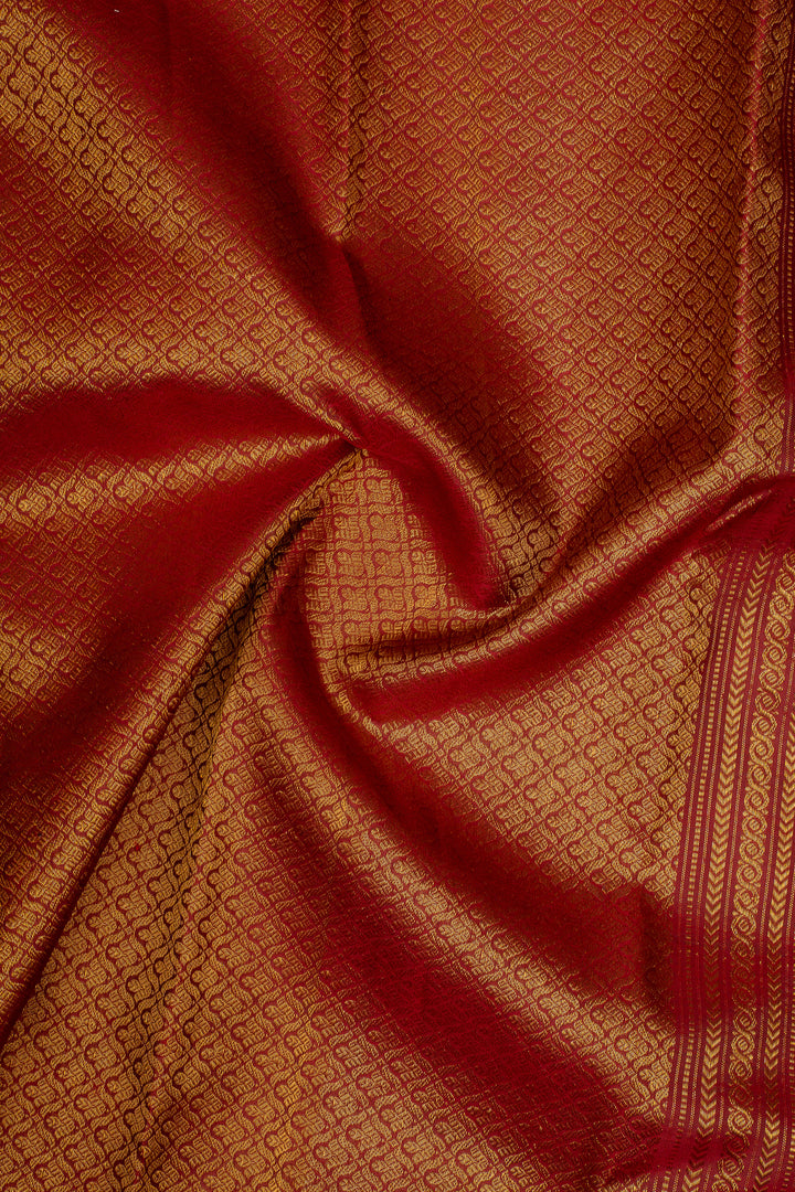 Purple and Maroon Zari Checks Pure Kanchipuram Silk Saree
