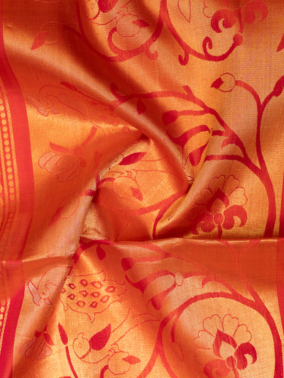 Gold and Peach Paithani Soft Silk Saree | Clio Silks