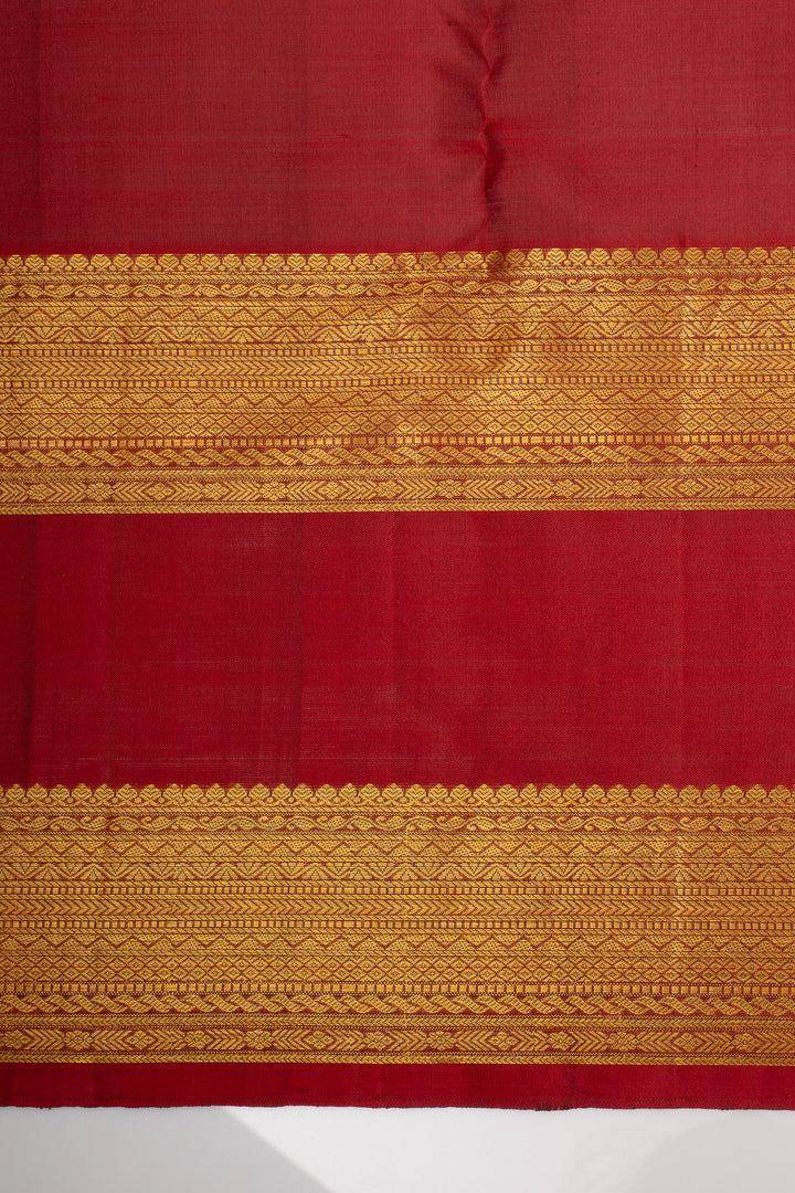 Purple and Maroon Zari Checks Pure Kanchipuram Silk Saree