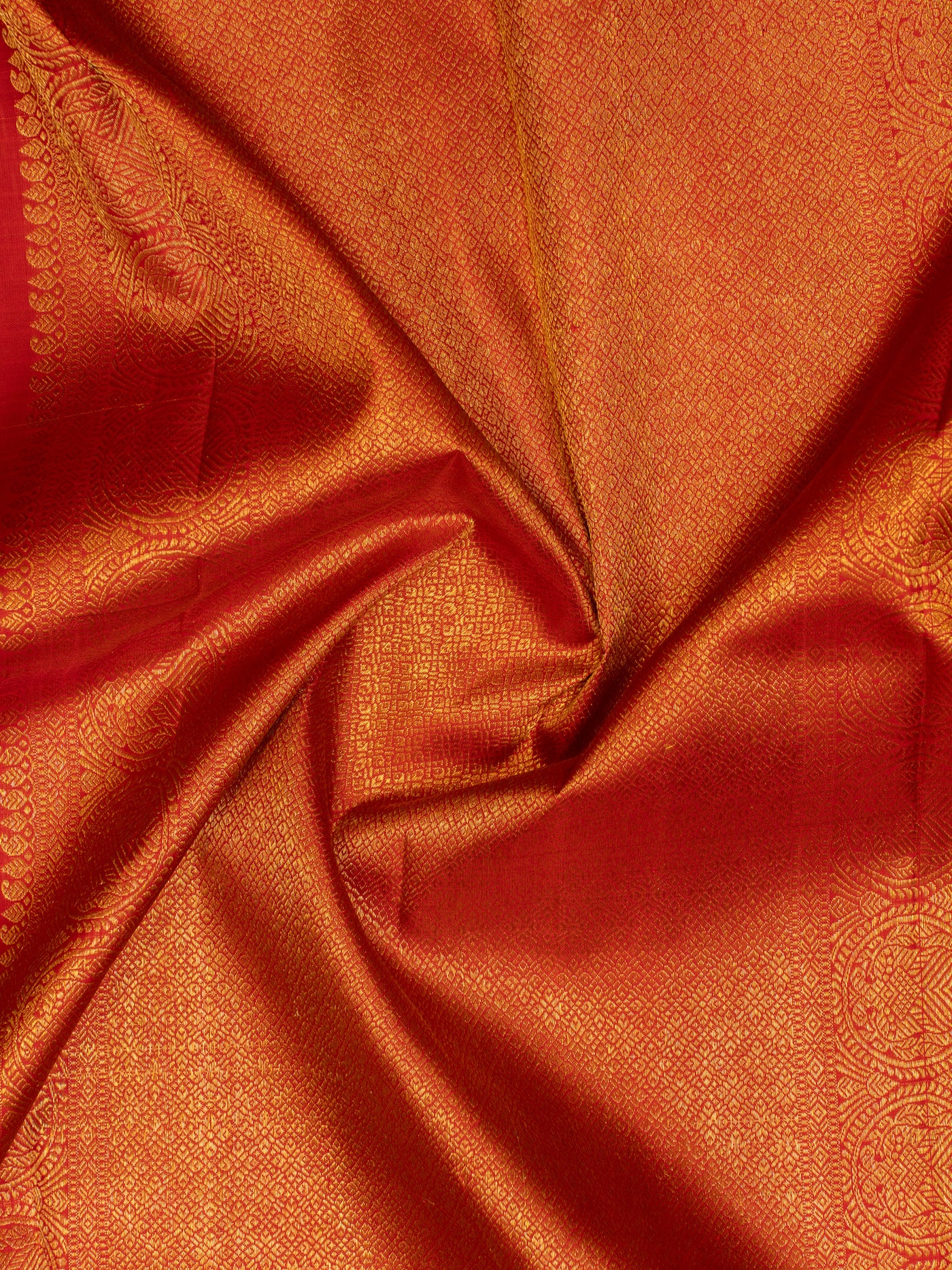 Purple and orange pure zari Kanchipuram silk saree