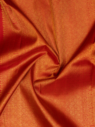 Purple and orange pure zari Kanchipuram silk saree