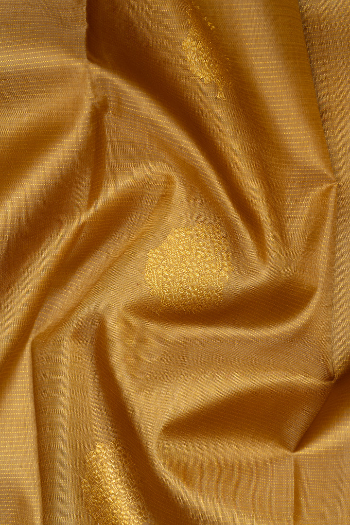 Gold Zari Stripes Pure Kanchipuram Silk Saree - Clio Silks