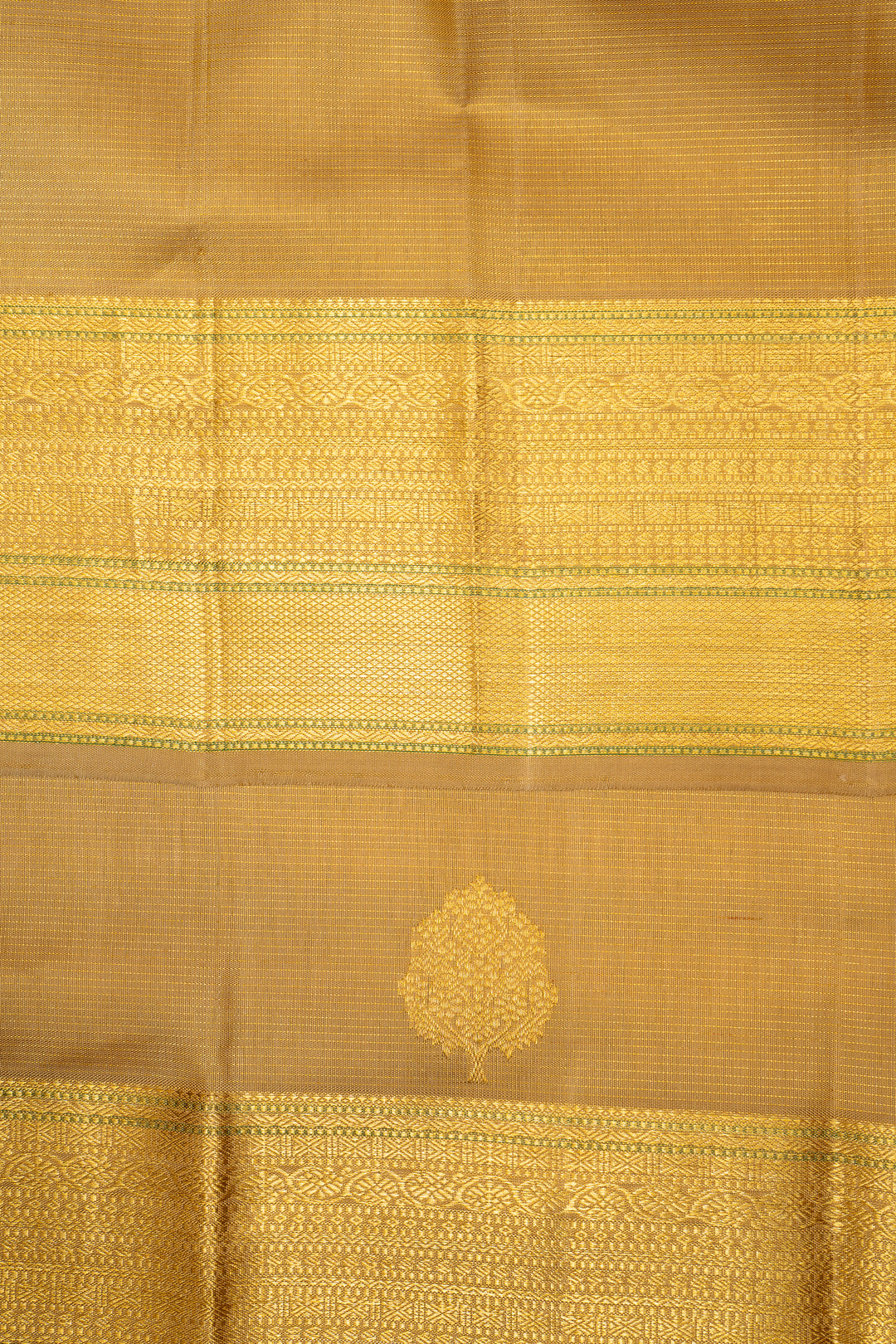 Gold Zari Stripes Pure Kanchipuram Silk Saree - Clio Silks