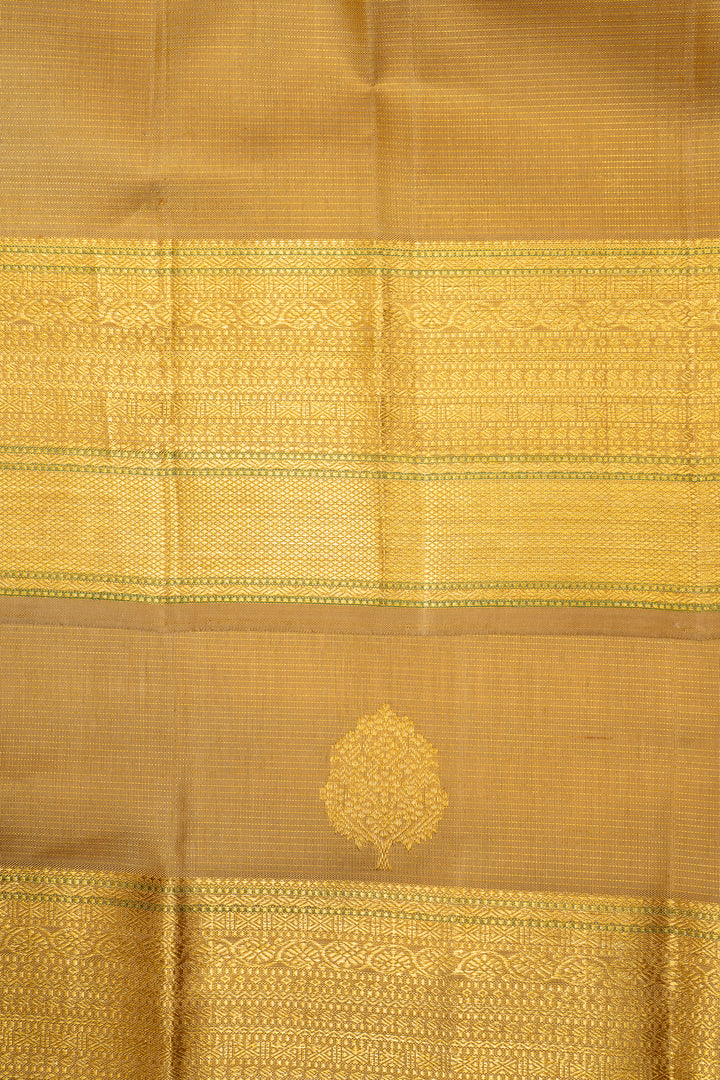 Gold Zari Stripes Pure Kanchipuram Silk Saree - Clio Silks