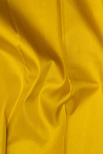 Yellow and Navy Blue Muthu Zari Pure Kanjivaram Silk Sari - Clio Silks