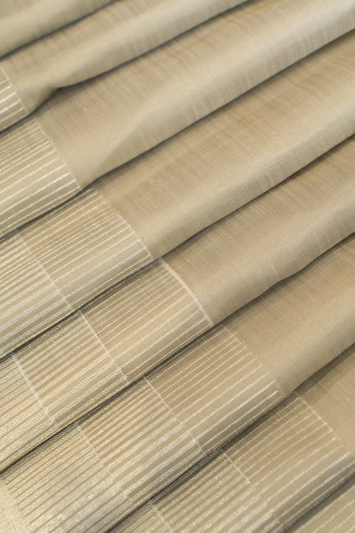 Silverish grey 8 Kol pure Kanchipuram silk saree
