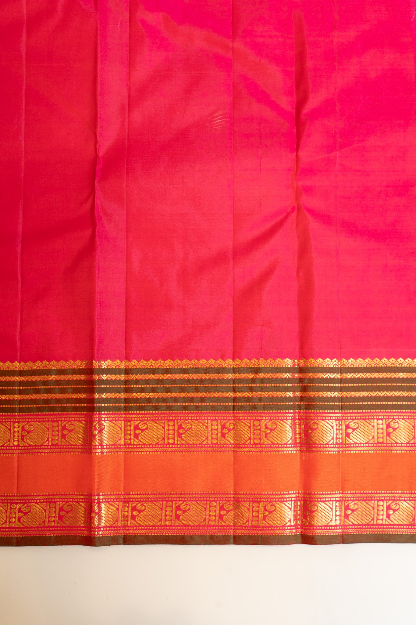 Peach orange traditional pure Kanchipuram silk saree