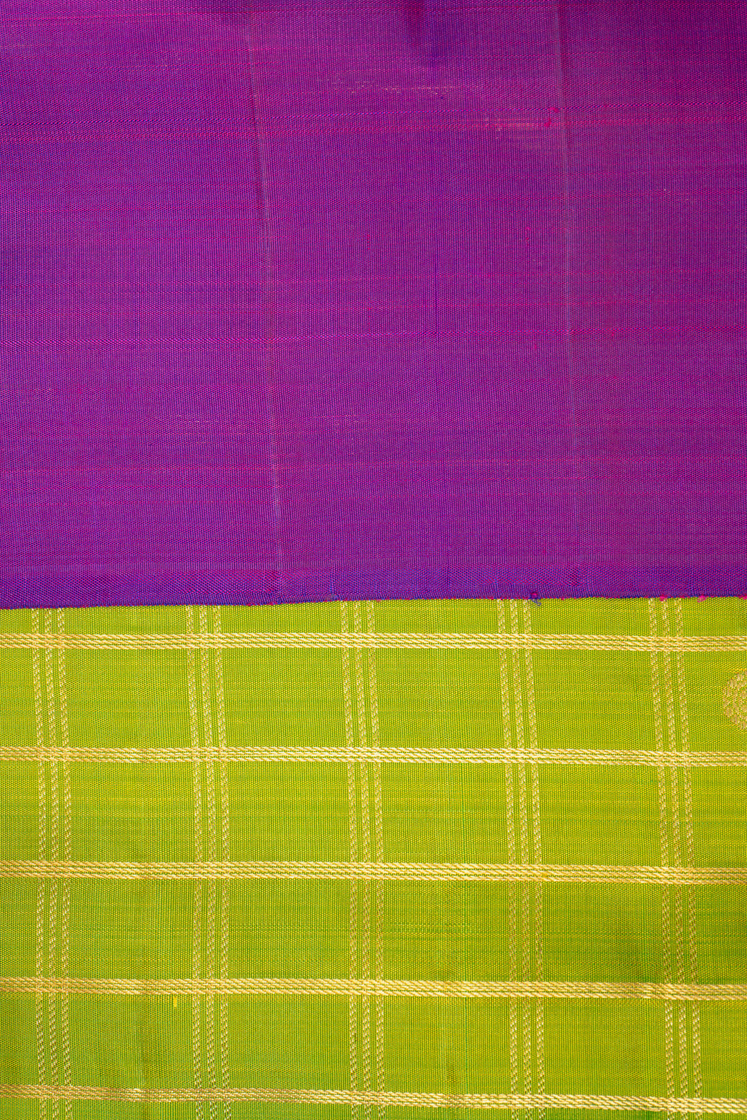Chartreuse Green Pure Zari Checks Kanchipuram Silk Saree - Clio Silks