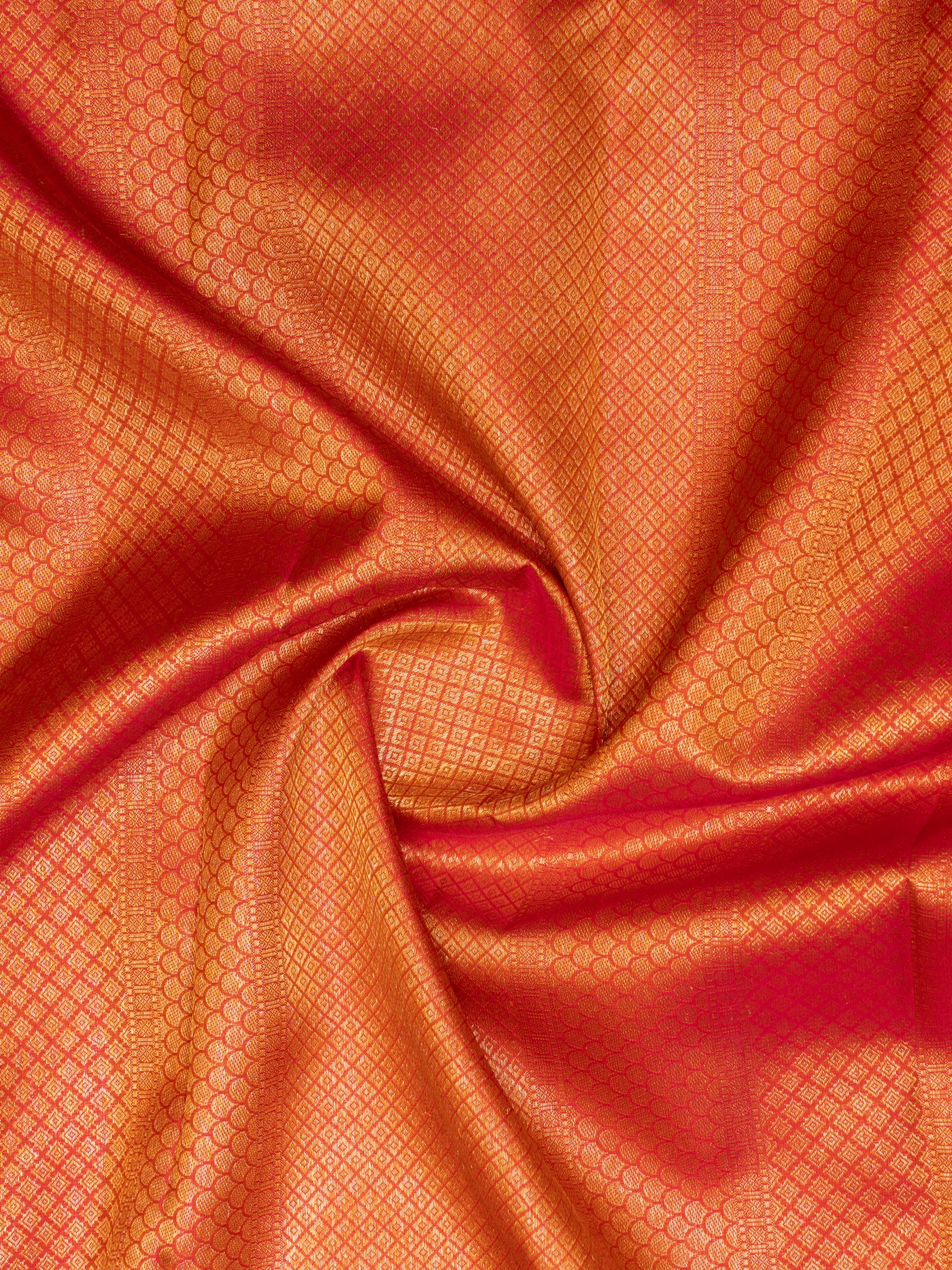 Peach zari brocade pure Kanchipuram silk saree