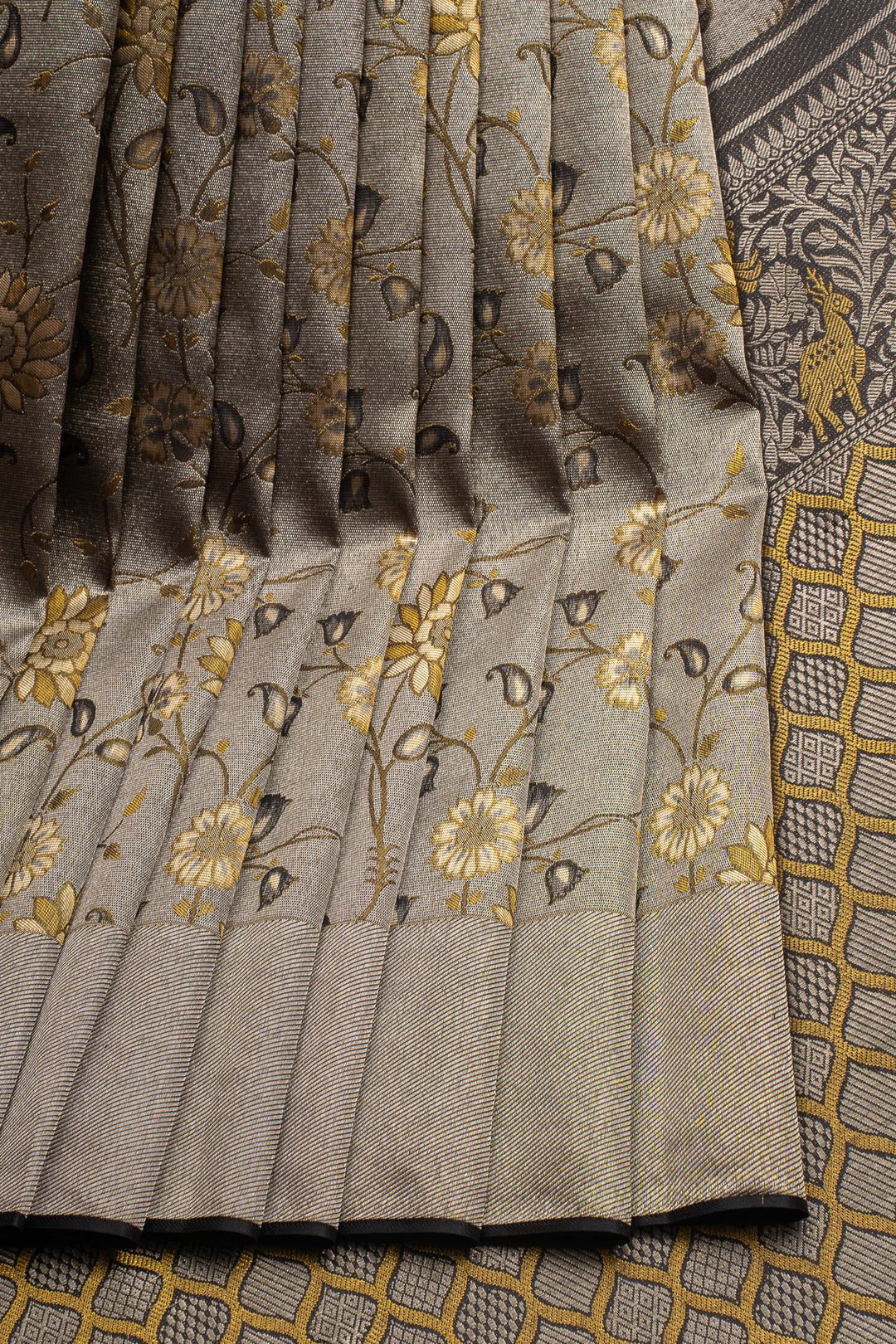 Grey Designer Pure Kanchipuram Silk Saree