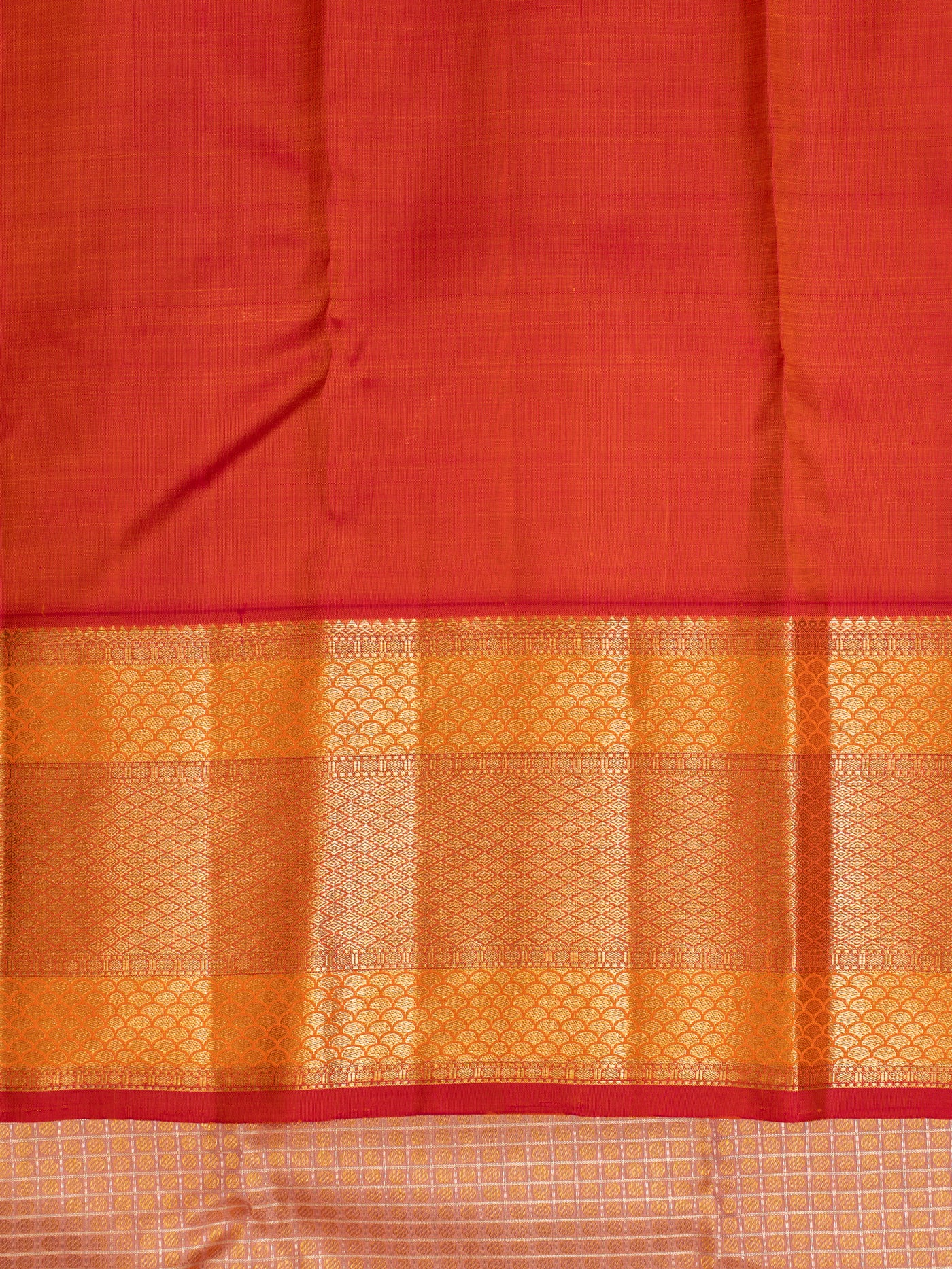 Peach zari brocade pure Kanchipuram silk saree