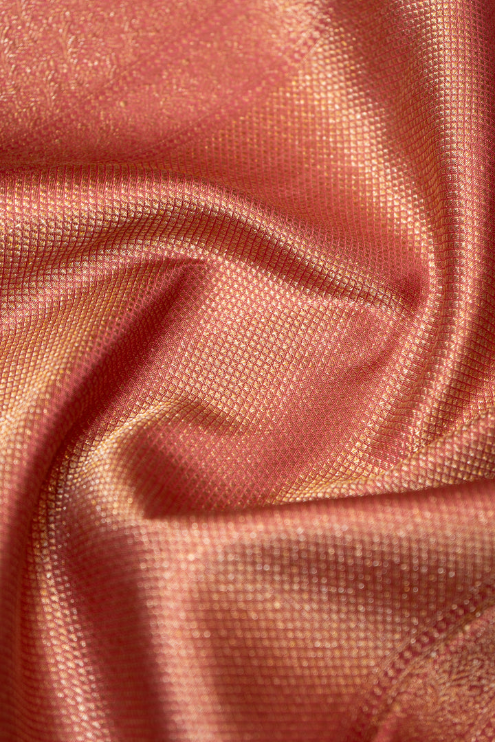 Pink Thread Floral Brocade Pure Kanjivaram Silk Sari - Clio Silks