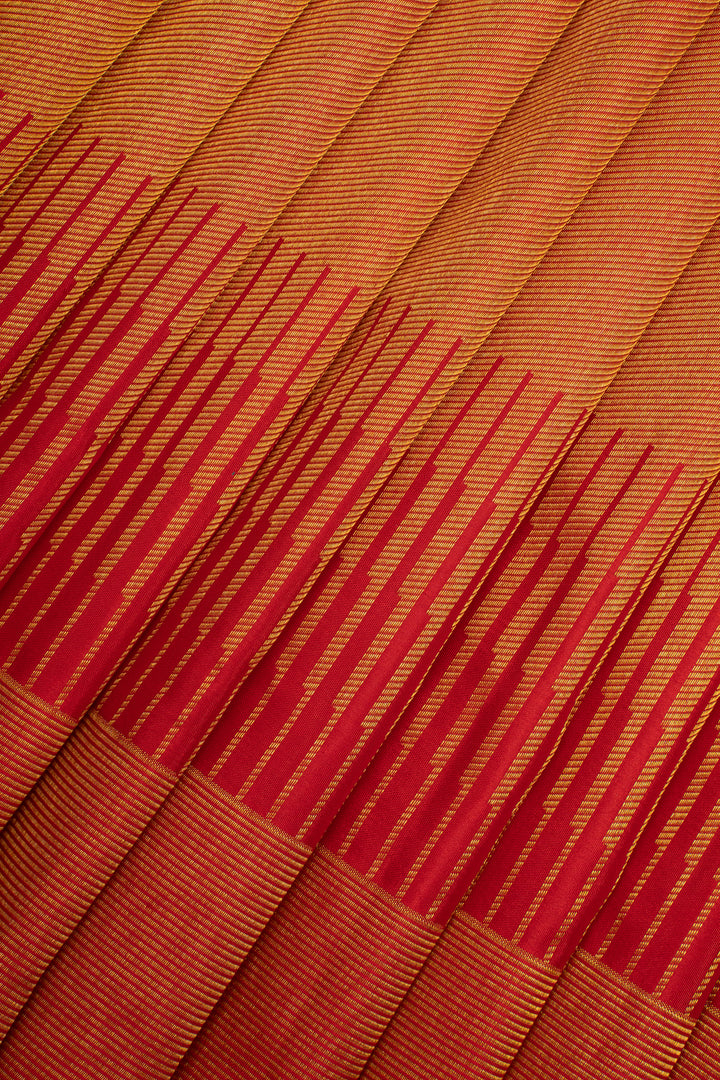 Red Temple Brocade Pure Kanchipuram Silk Saree