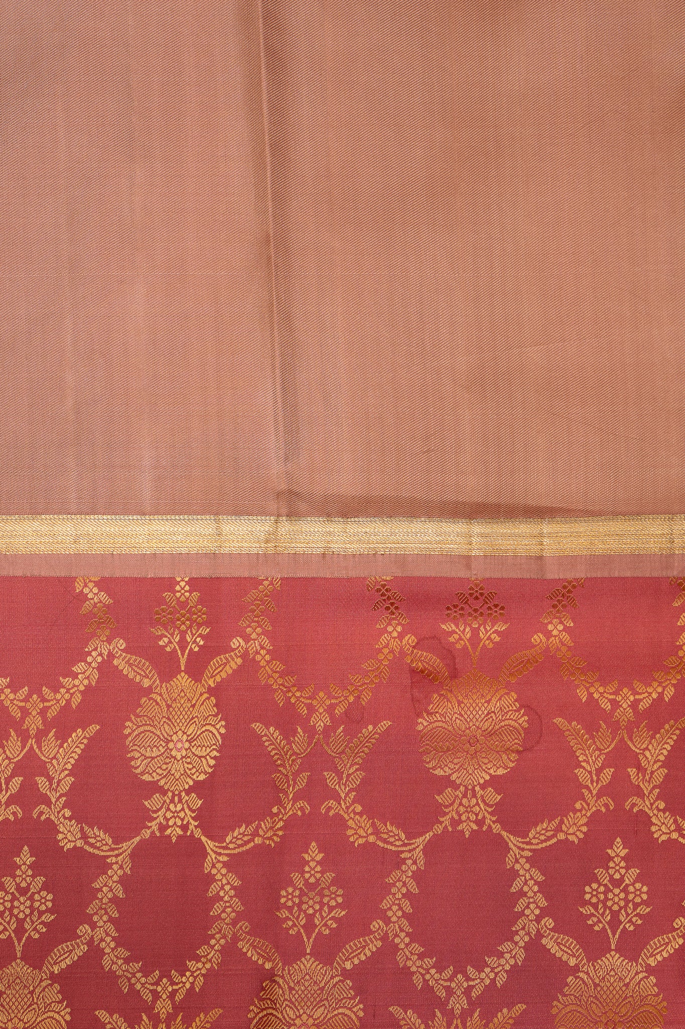 Pink Thread Floral Brocade Pure Kanjivaram Silk Sari - Clio Silks