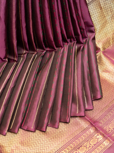 Sangria Purple Borderless Soft Silk Saree | Clio Silks