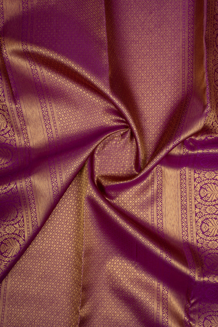 Purple Brocade Pure Kanchipuram Silk Saree